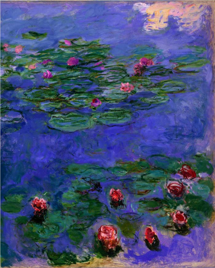 克洛德·莫奈（Claude Monet）高清作品-睡莲 Red Water Lilies (1908)