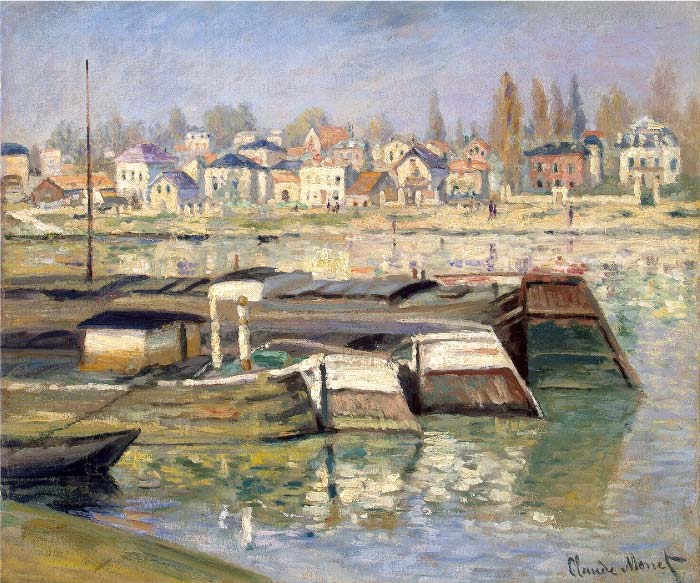 克洛德·莫奈（Claude Monet）高清作品-阿斯涅尔斯的塞纳河 The Seine at Asnieres (1873)