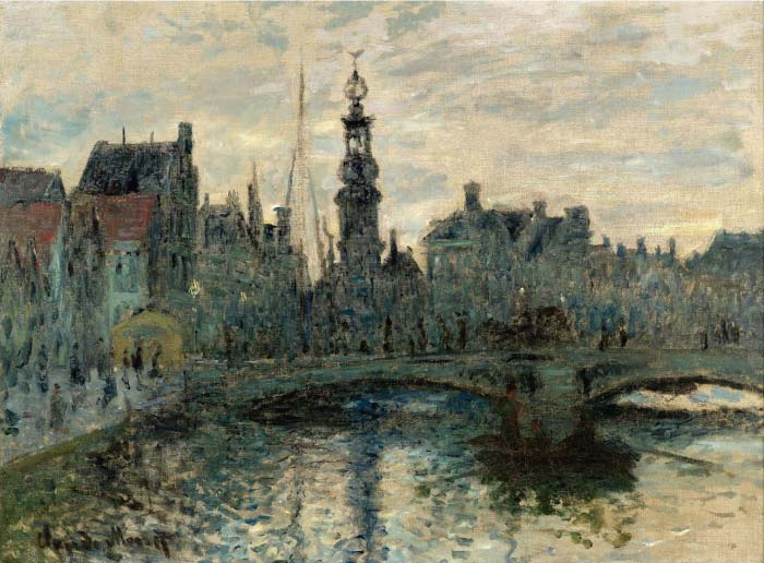 克洛德·莫奈(Claude Monet)高清作品-阿姆斯特丹大桥 The Bridge in Amsterdam, 1874