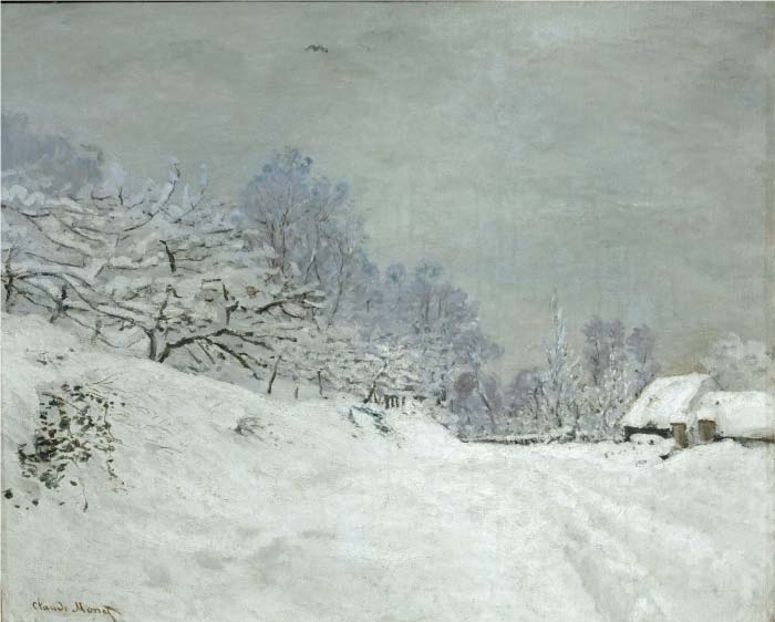 克洛德·莫奈（Claude Monet）高清作品-村庄雪景