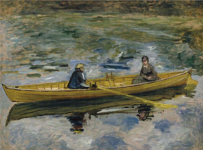 克洛德·莫奈（Claude Monet）高清作品-池塘小船