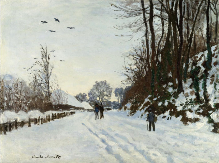克洛德·莫奈(Claude Monet)高清作品- 1867年冬天的圣西门农场之路