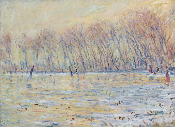 克洛德·莫奈(Claude Monet)高清作品-吉维尼的滑板运动员 The Skaters at Giverny, 1899