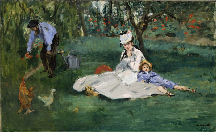 克洛德·莫奈（Claude Monet）高清作品- 莫奈家族在阿根特花园