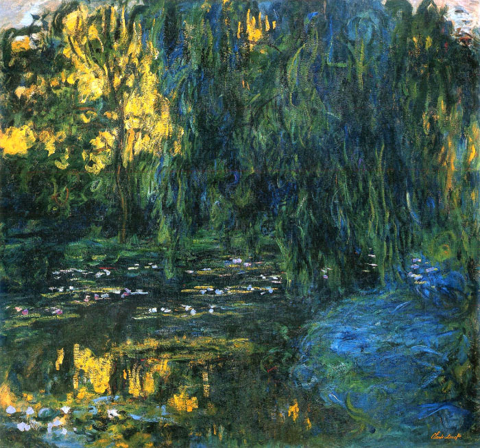 克洛德·莫奈(Claude Monet)高清作品- 垂柳睡莲池(1916)