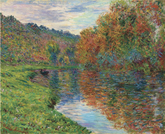 克洛德·莫奈（Claude Monet）高清作品-河两岸的秋天