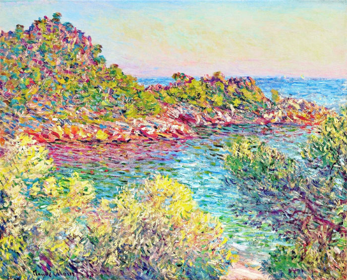 克洛德·莫奈（Claude Monet）高清作品-蒙特卡洛附近的景观 (1883)