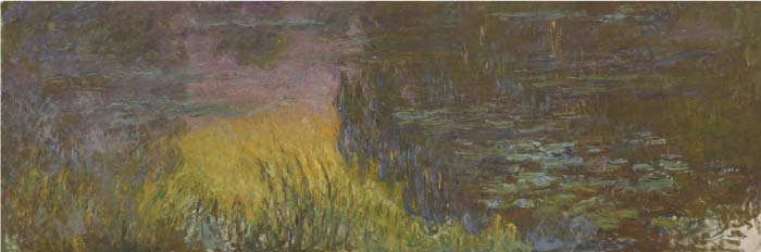 克洛德·莫奈（Claude Monet）高清作品- 夕阳下的睡莲 (1914 - 1926)