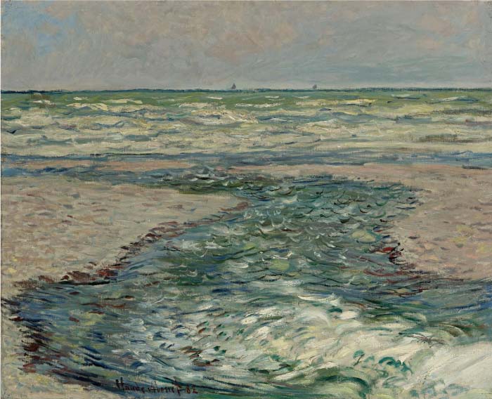 克洛德·莫奈（Claude Monet）高清作品- 波维尔海岸的低潮, 1882