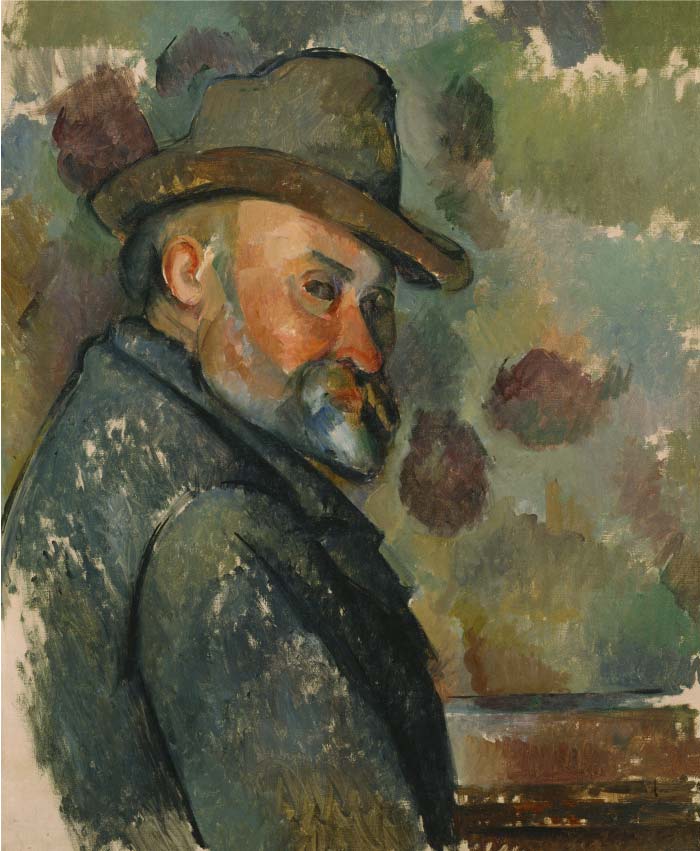 保罗·塞尚（Paul Cézanne）超清作品_塞尚戴帽的自画像 72ppi