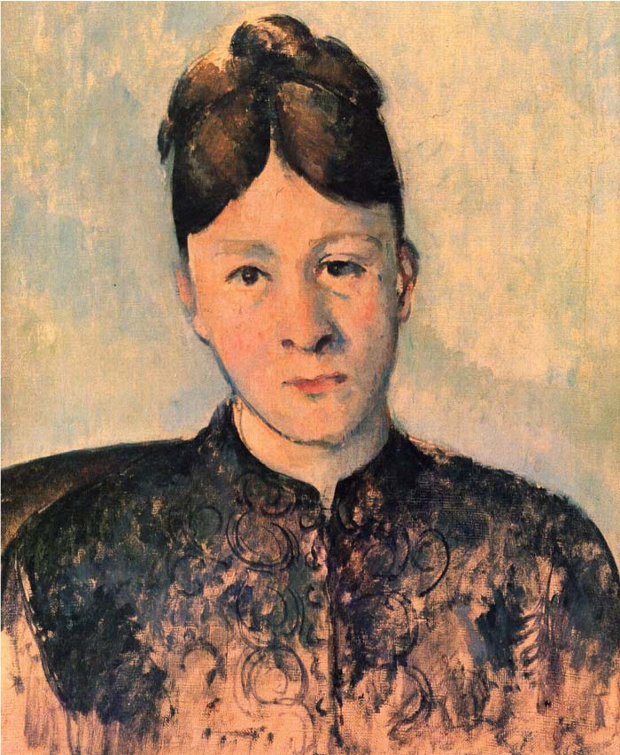 《塞尚夫人肖像》保罗·塞尚(Paul Cézanne)超清作品_女人物头像