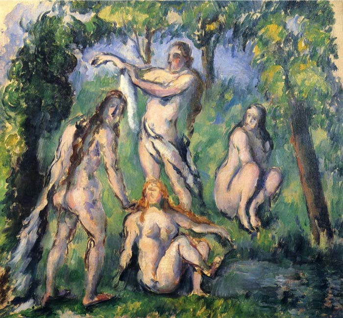 保罗·塞尚（Paul Cézanne）超清作品_四个洗澡的人