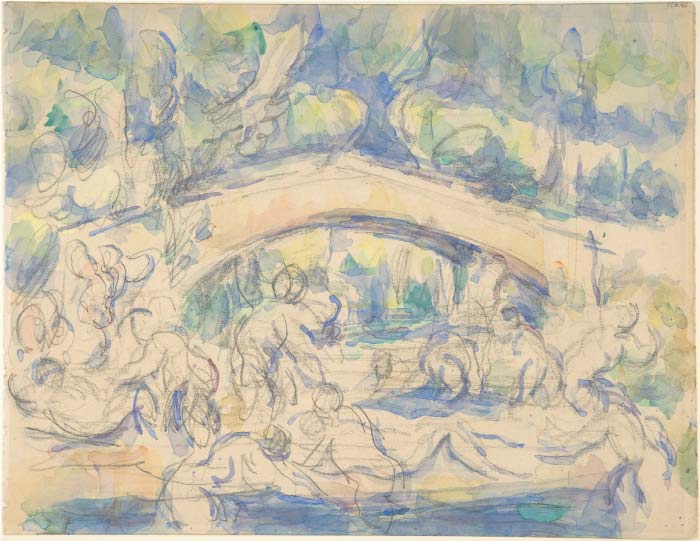 保罗·塞尚（Paul Cézanne）超清作品_《桥边的浴者》