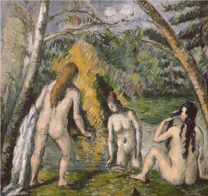 《三位沐浴者》保罗·塞尚(Paul Cézanne)超清作品_沐浴者