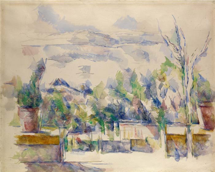 保罗·塞尚（Paul Cézanne）超清作品_Les Lauves花园的露台