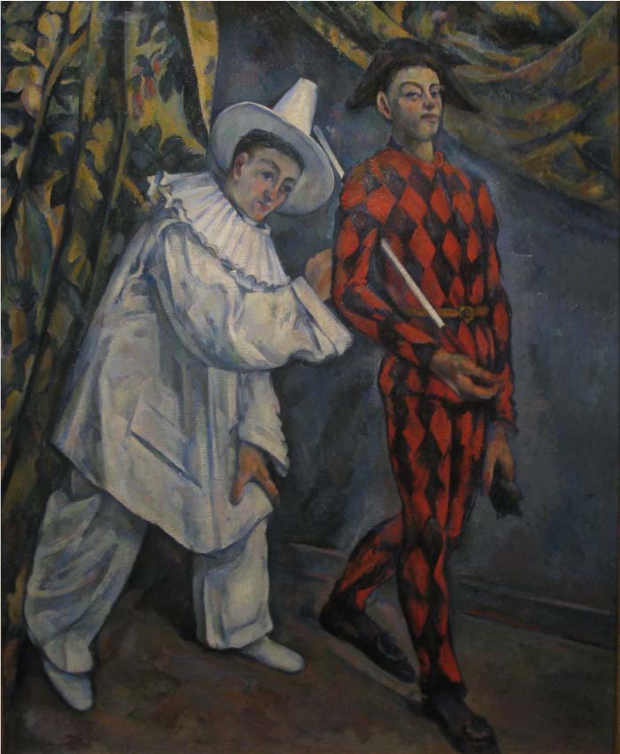 保罗·塞尚（Paul Cézanne）超清作品_狂欢节（皮埃罗和丑角）