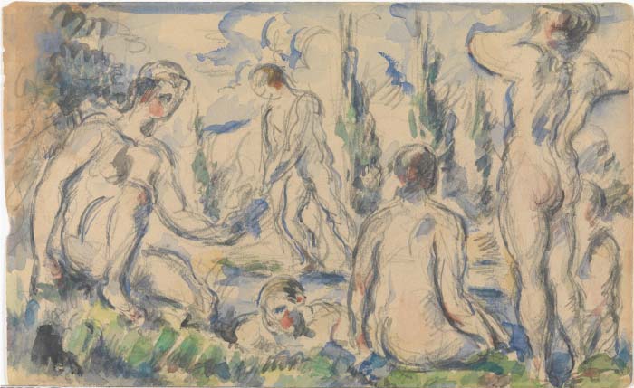 保罗·塞尚（Paul Cézanne）超清作品_沐浴的人