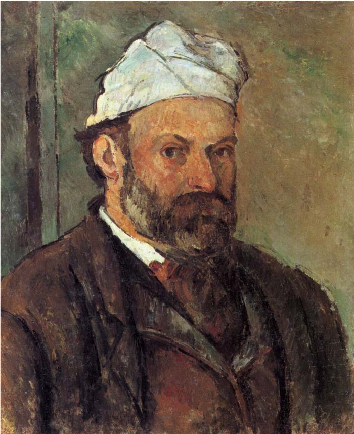 保罗·塞尚（Paul Cézanne）超清作品_带白帽子的男人