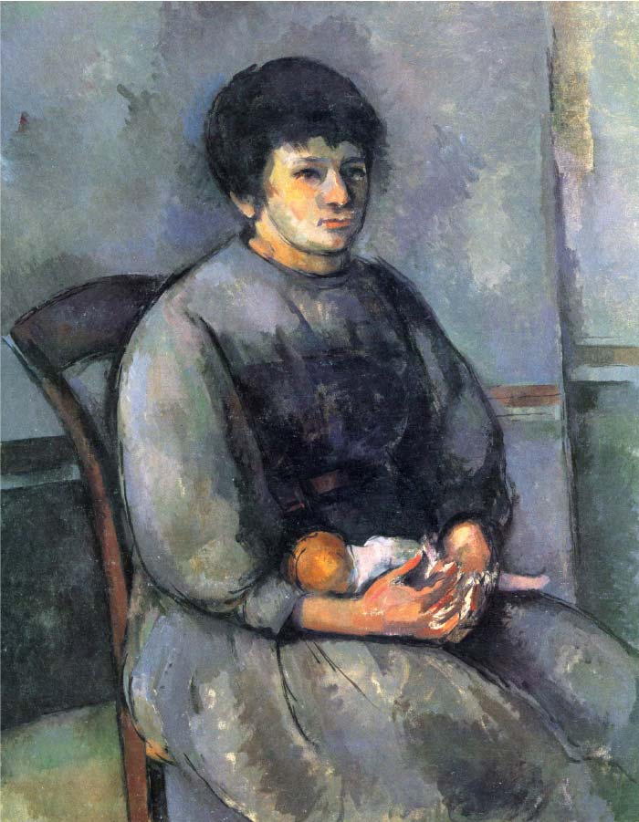 保罗·塞尚（Paul Cézanne）超清作品_抱苹果的女子
