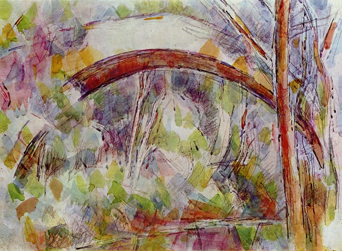 保罗·塞尚(Paul Cézanne)超清作品_Trois Sautets桥,1906年 18ppi