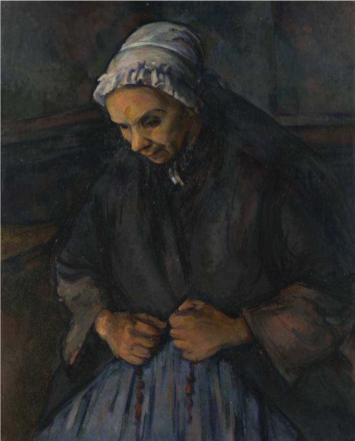 保罗·塞尚（Paul Cézanne）超清作品_念珠的老妇人