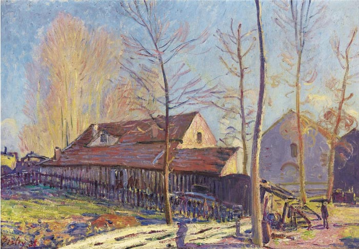 阿尔弗雷德·西斯利（Alfred Sisley）高清作品-秋天的房屋