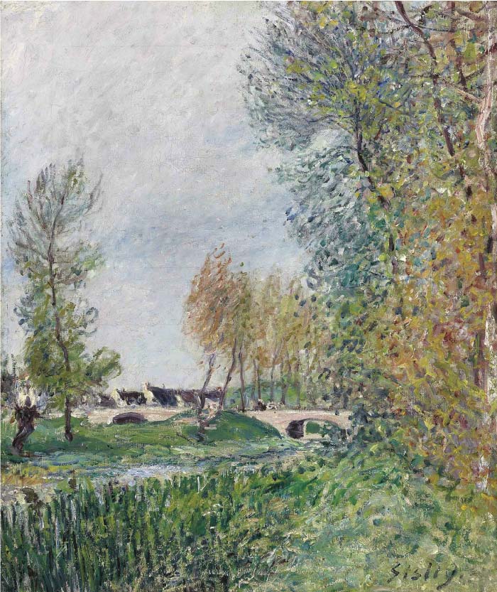阿尔弗雷德·西斯利（Alfred Sisley）高清作品-奥尔瓦讷的小桥