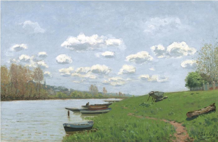 阿尔弗雷德·西斯利（Alfred Sisley）高清作品-《阿根泰伊的塞纳河》