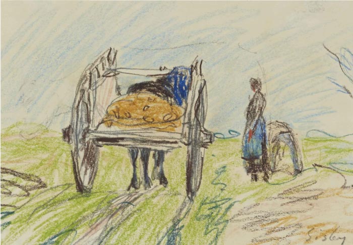 阿尔弗雷德·西斯利（Alfred Sisley）高清作品-马车