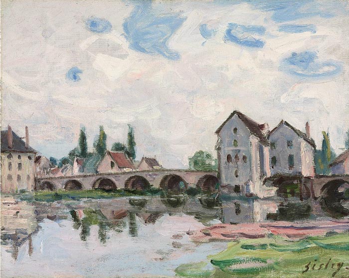 阿尔弗雷德·西斯利（Alfred Sisley）高清作品-河流与桥