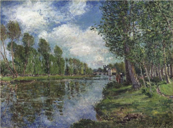 阿尔弗雷德·西斯利（Alfred Sisley）高清作品-河的两岸