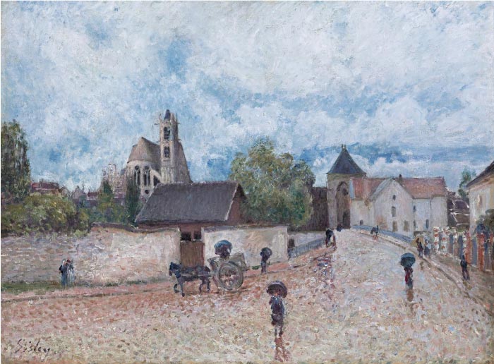 阿尔弗雷德·西斯利(Alfred Sisley)高清作品-《雨》,1887-88年