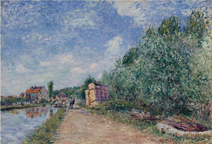 阿尔弗雷德·西斯利（Alfred Sisley）高清作品-河边风景油画