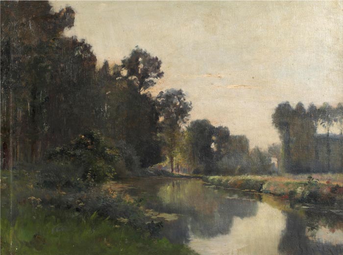 阿尔弗雷德·西斯利（Alfred Sisley）高清作品-森林里的河流
