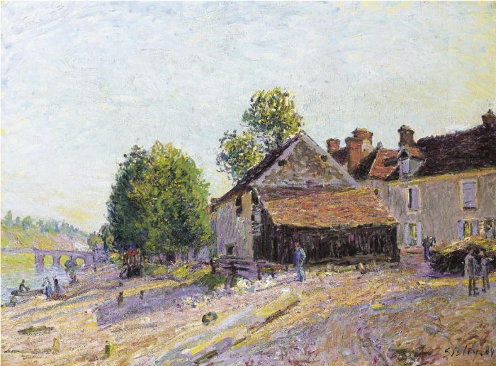 阿尔弗雷德·西斯利（Alfred Sisley）高清作品-莫雷特附近的风景，1884年