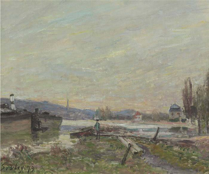 阿尔弗雷德·西斯利（Alfred Sisley）高清作品-塞纳河畔