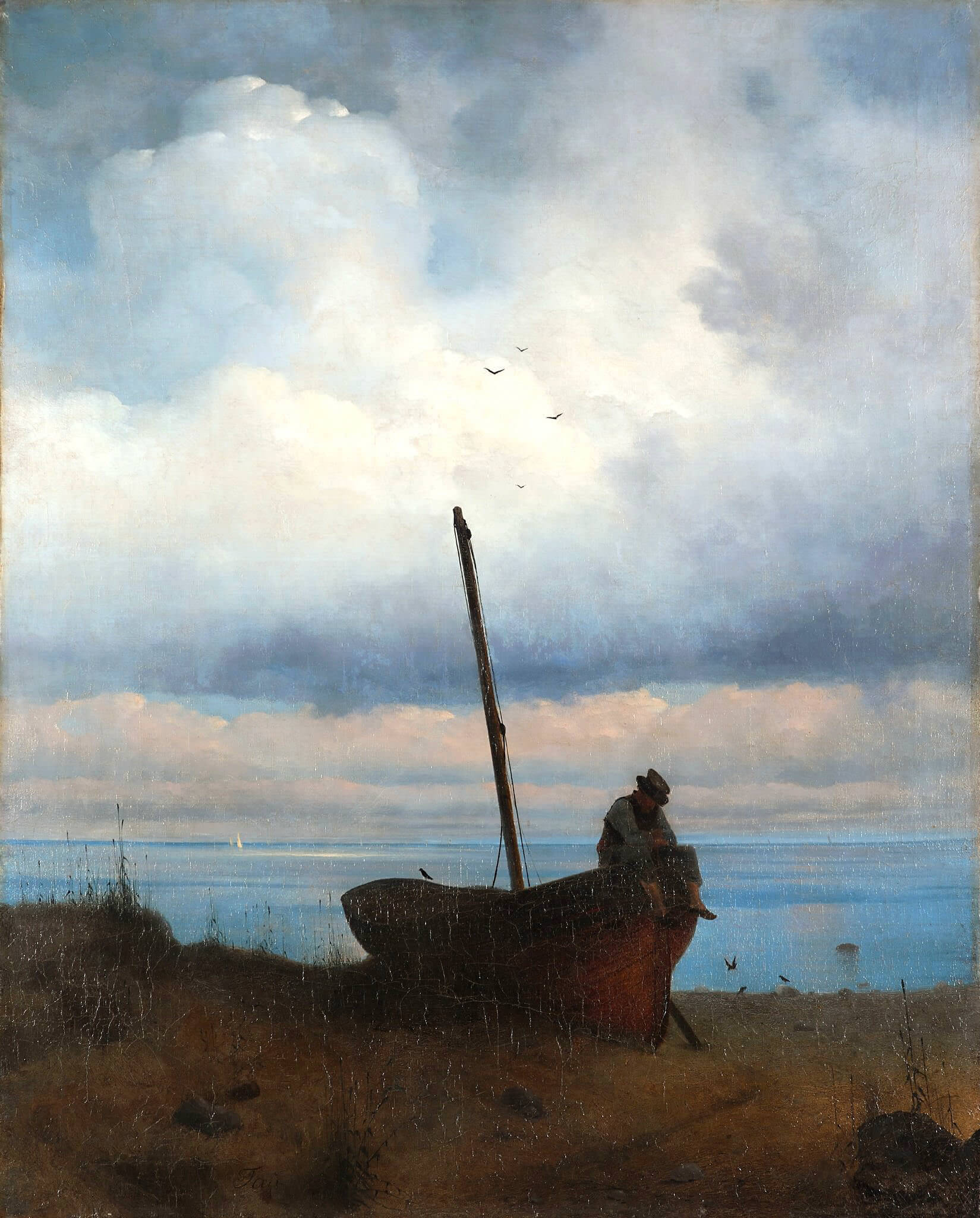 伊万·艾瓦佐夫斯基（Ivan Aivazovsky）作品-圣彼得堡附近的海边景色