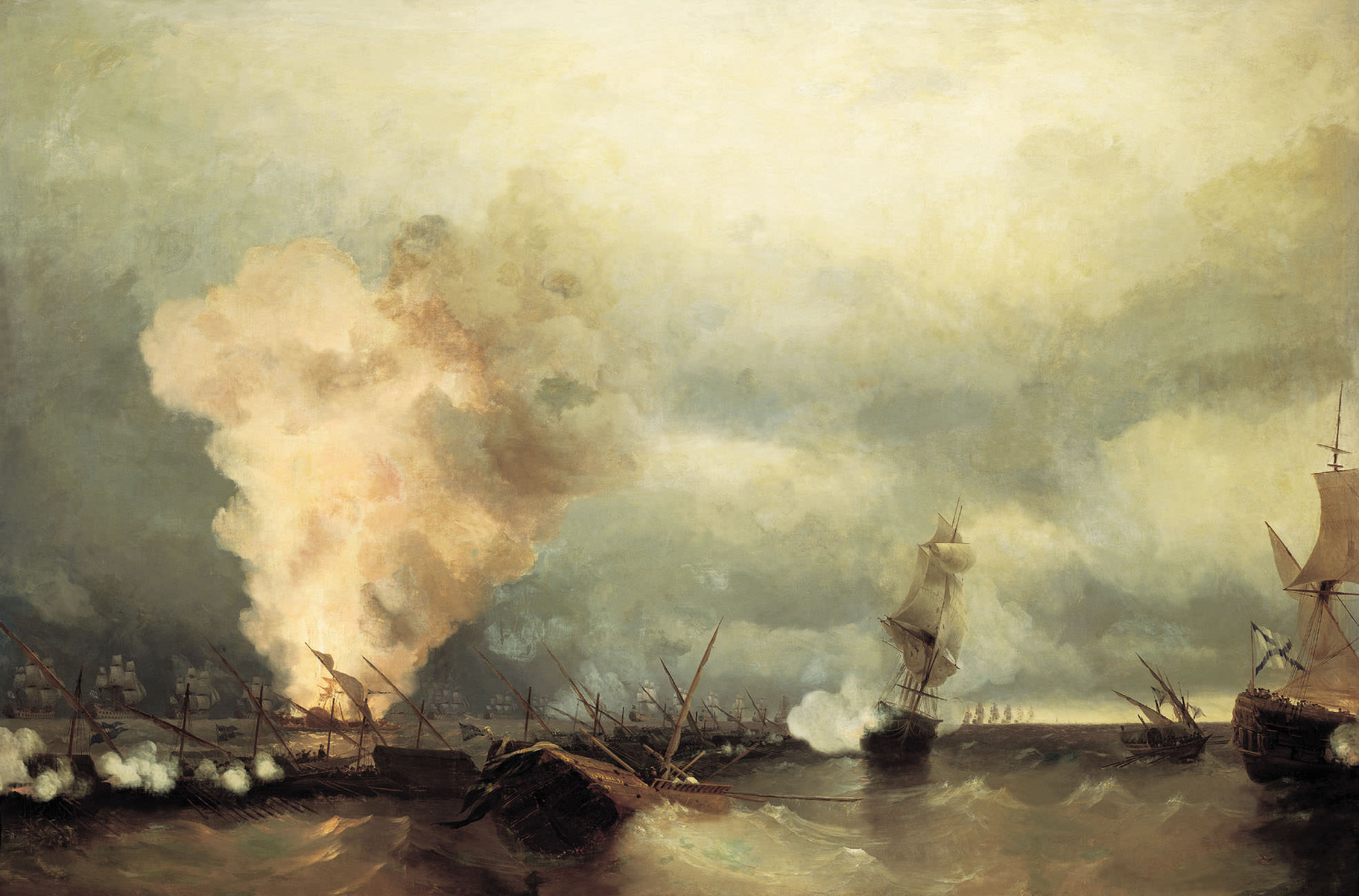 伊万·艾瓦佐夫斯基（Ivan Aivazovsky）作品-维堡海战，1790年