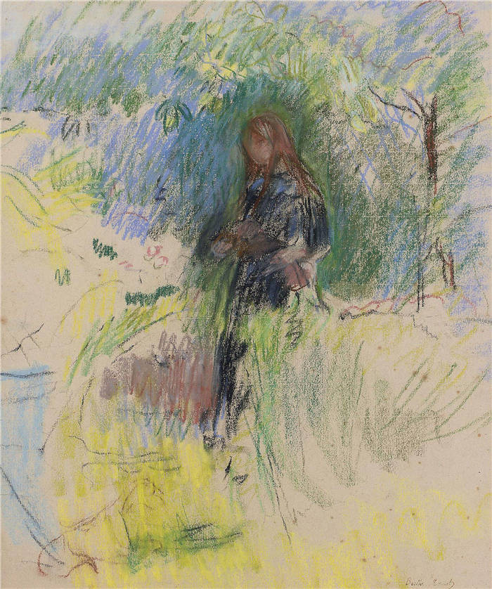 贝特·莫里索（Berthe Morisot）高清作品-young girl with a dog