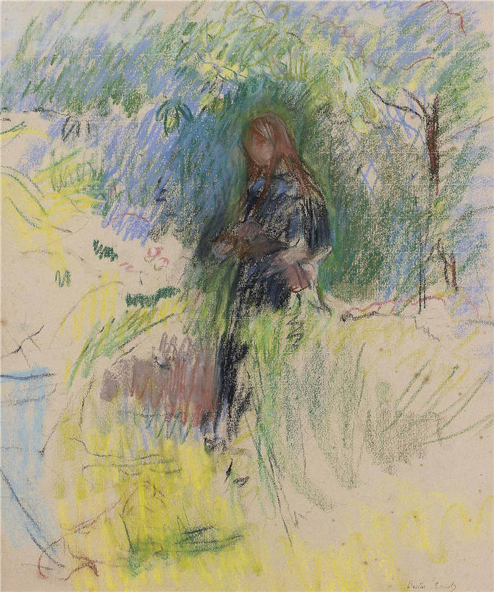 贝特·莫里索(Berthe Morisot)高清作品-young girl with a dog