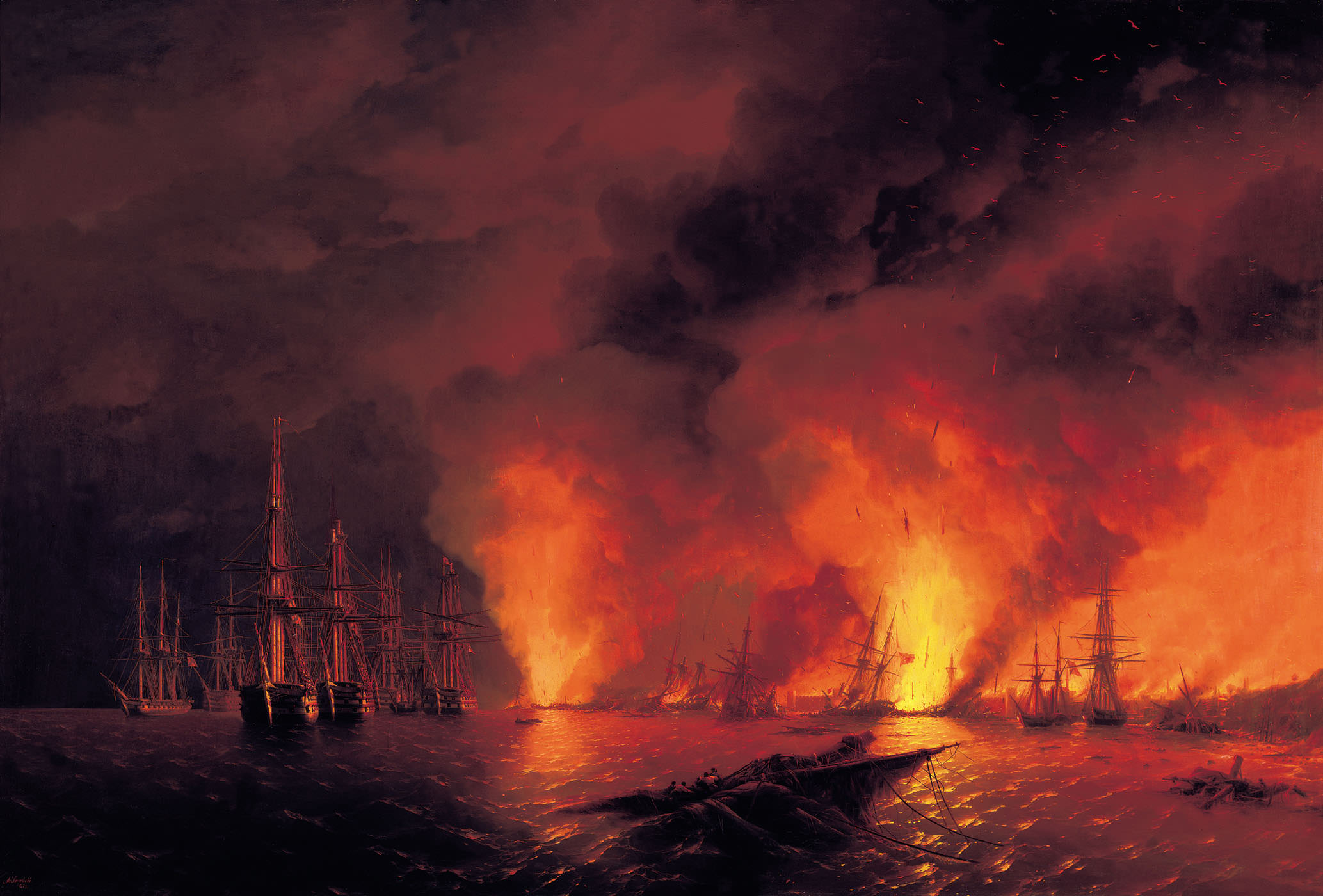 伊万·艾瓦佐夫斯基（Ivan Aivazovsky）作品-1853年11月18日西诺普战役