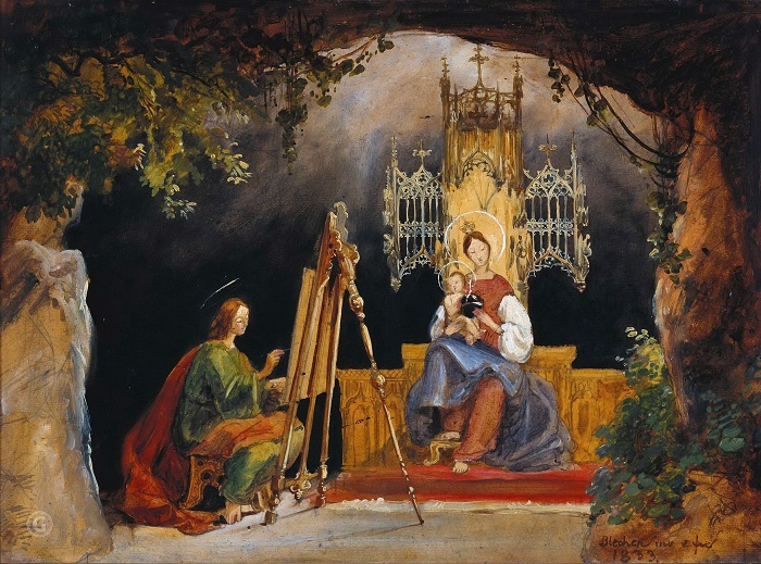 卡尔·布莱琴（Carl Blechen ）高清作品-圣卢克画圣母像