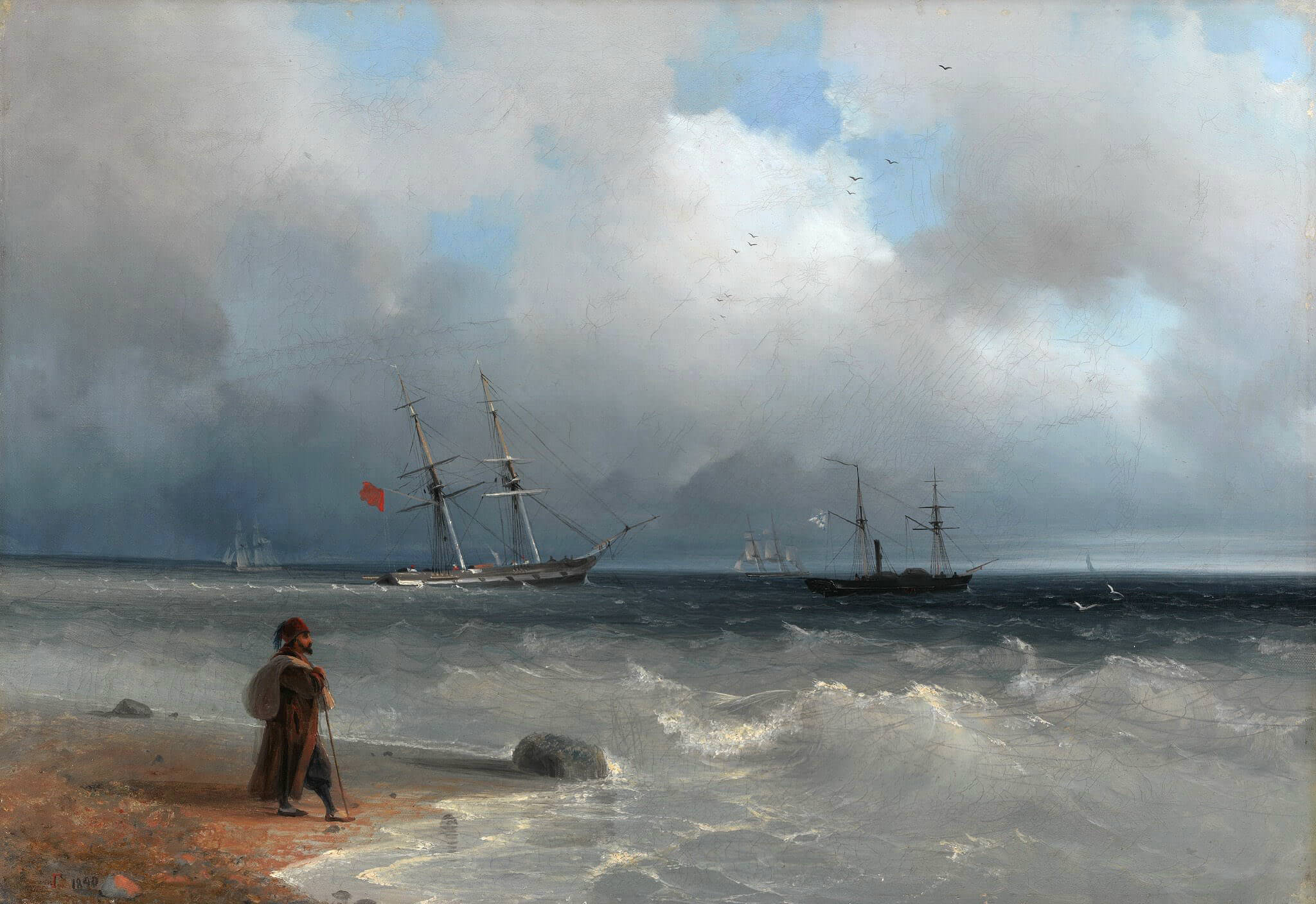 伊万·艾瓦佐夫斯基（Ivan Aivazovsky）作品-海边