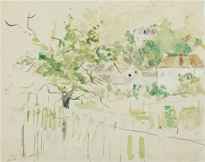 贝特·莫里索（Berthe Morisot）高清作品-乡村房屋