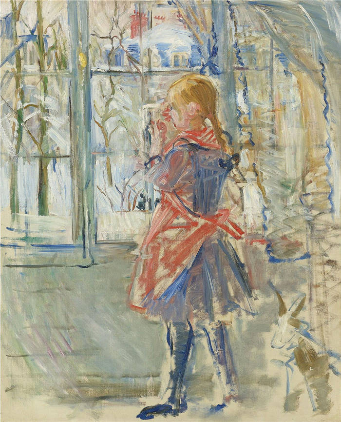 贝特·莫里索（Berthe Morisot）高清作品-望窗外的女孩