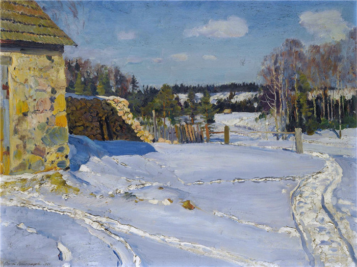 维诺格拉多夫（Sergei Arsenievich Vinogradov）作品-冬季景观