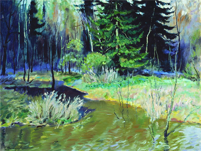 维诺格拉多夫（Sergei Arsenievich Vinogradov）作品-森林河