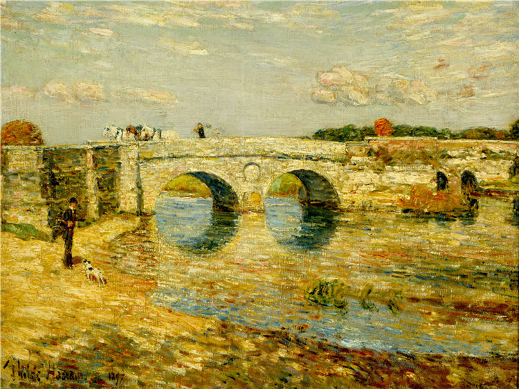 柴尔德·哈萨姆（Childe Hassam）--拱桥河流