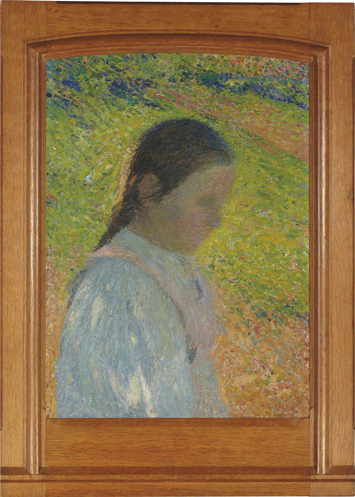 亨利·马丁(Henri-Jean Guillaume Martin)高清作品-穿白衣服的女人半身像