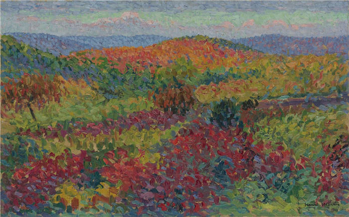 亨利·马丁（Henri-Jean Guillaume Martin）高清作品-山村美丽风景